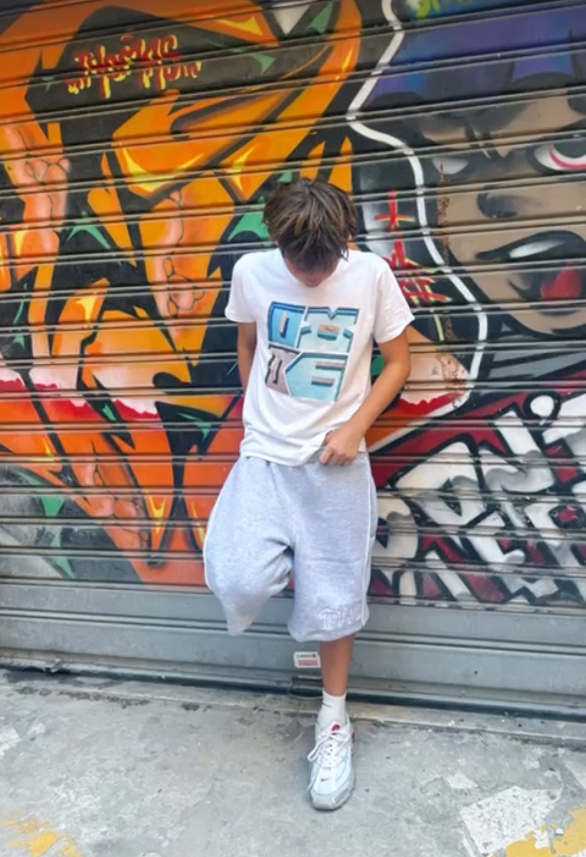 Grey piped crewneck